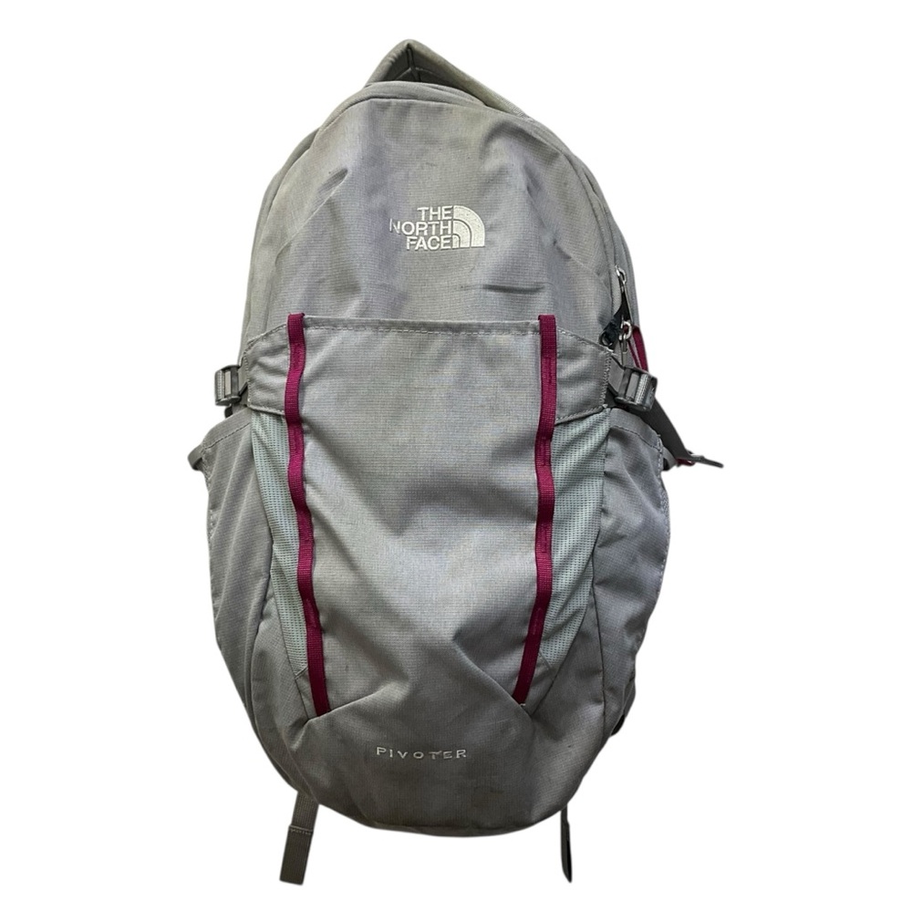 🎒 The North Face “Pivoter” Backpack – Gray w/ Magenta Trim - Picture 2 of 7